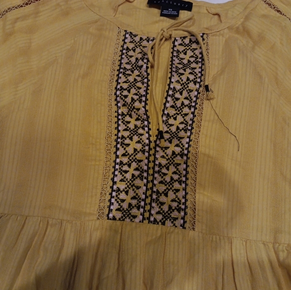 Sanctuary Yellow Embellished Peplum Blouse Size Xs - Picture 4 of 4